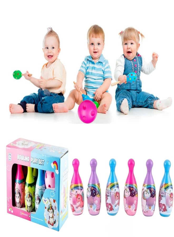 Manos Play Unicor Bowling Set for Kids, 6 Pins & 2 Balls, Indoor & Outdoor Game for Ages 3+ Pack of 1 - Image 1